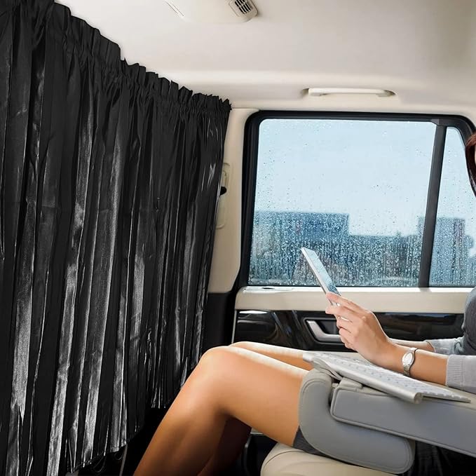 ZATOOTO Car Curtains - Divider Privacy Window Sun Shade - Side Windshield Magnetic Sunshades Covers - Travel Removable Simple