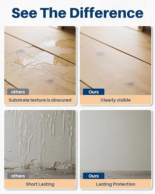 Transparent Waterproof Sealant,500G Clear Liquid Invisible Polyurethane Waterproof Coating for Roofs Walls,Garden,Bathroom,Kitchen Indoor & Outdoor Water Proof Sealant