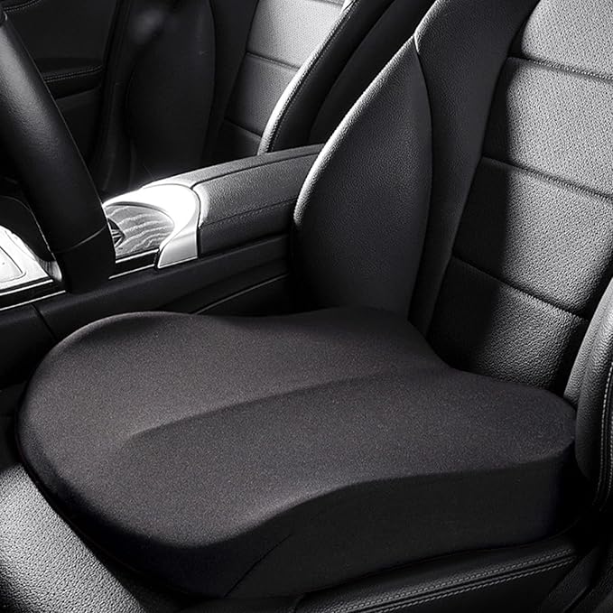 Car Seat Cushion, Memory Foam Car Seat Cushion, Cushions for Sciatica, Pain Relief for Long Sitting, Ergonomic Cushion for Office Chair, Black