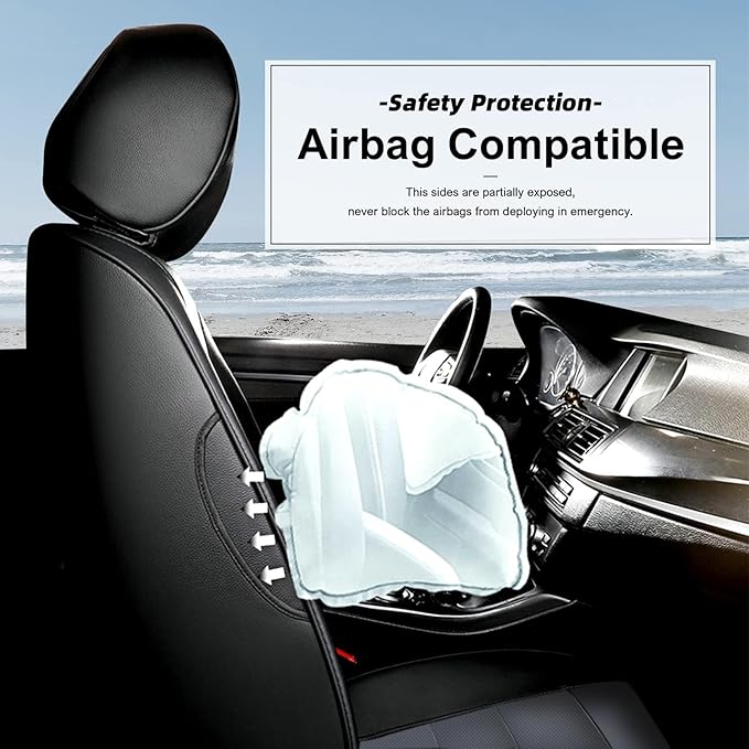 AOMSAZTO Car Seat Covers for Toyota Corolla 2014 2015 2016 2017 2018 2019 L,LE,LE Eco,Plus Sedan Car Seat Cover Full Set Waterproof, Custom Fit Full Set Faux Leather (Black+Gray, 2014-2019 Corolla)