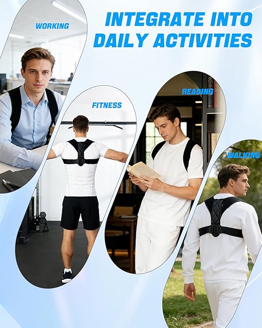 Posture Corrector for Men and Women - Invisible & Mesh Breathable Upper Back Brace - Adjustable Back Straightener - Relieve Shoulder, Neck & Back Pain, S(28-37inch) 1PCS