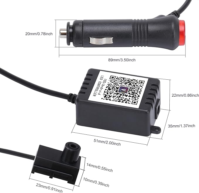 6 m Optic Fiber Car Ambient Lighting Kit Bluetooth App Control + RF Remote Control 64 Colors Multicoloured Music Interior Footwell Lighting Kit 12V 1W