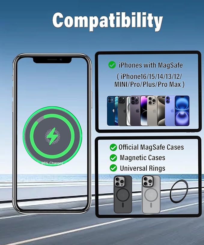 Car Phone Mount for 2020-2025 Toyota Highlander Accessories, Apply to 8 Inch Touch Screen, 15W Fast Wireless Charger Screen Fixed Clip Cell Phone Automobile Cradles Hands-Free