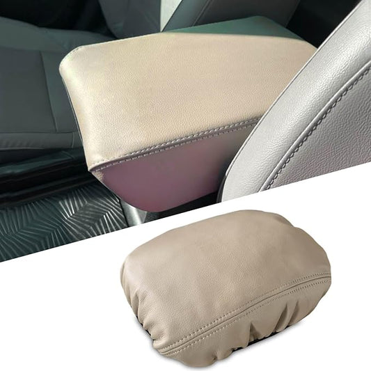 for Honda CRV 2017-2022 Center Console Cover - Vegan Leather Extra Soft Armrest Cover for Honda CR-V Interior Accessories 2017 2018 2019 2020 2021 2022（Beige）