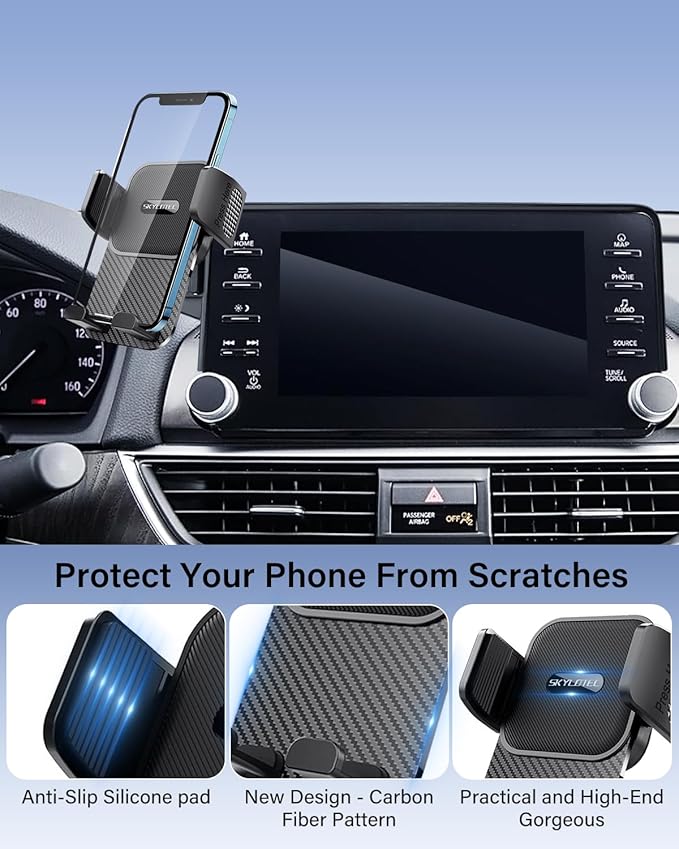 SKYLOTEC Car Phone Holder for Subaru Solterra/Toyota bZ4X 2023 2024 2025 Accessories 8/12.3-Inch Screen Fixed Clip, Automobile Cradles Phone Mount, Cell Phone Base Not Block Air Vent