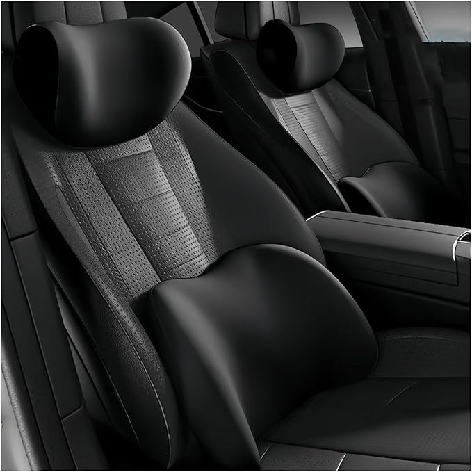 Car Lumbar Support Pillow and Car Neck Pillow Kit for Lexus is ES GS LS UX NX RX GX LX RC LC RX F Sport, Car Seat Neck Back Rest Pillows, Ergonomic Car Seat Headrest & Lumbar Cushion
