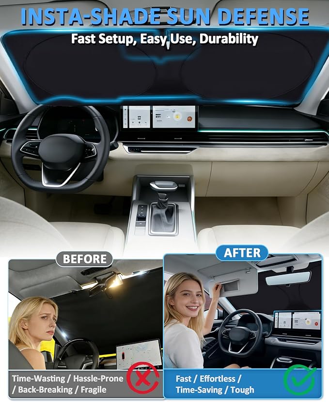 Sunshade for X3 Windshield Sun Shade Custom Fit for 2011-2015 2016 2017 BMW X3 Accessories Foldable Front Window Shield Cover Sun Visor Protector Automotive Interior Protector Block UV Rays