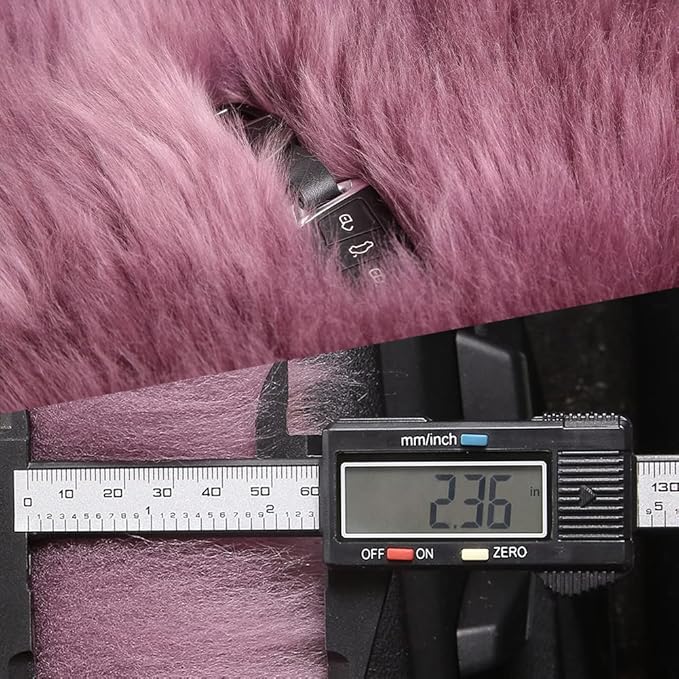 Sheepskin Armrest Cover Auto Center Armrest Cover Car Soft Console Pad, Fluffy Wool Auto Center Console Cover for Most Car Arm Rest Decoration Protector 9 x 14 Inch (Long Wool, Pink)