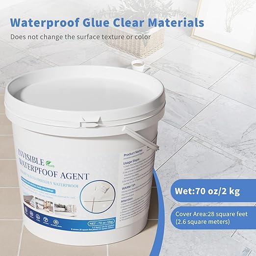 Liquid Waterproof Sealant, 70 Oz Invisible Waterproof Agent, Transparent Repairing Leak Adhesive Used for Cracks and leaks, Indoor & Outdoor Water Coating
