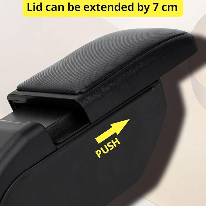 AULPHIKE Compatible with Ford Focus Armrest 2 Mk2 2005-2011 Car Center Console Organizer Armrests Double Layer Storage with USB Ports（Carbon Fiber Style）