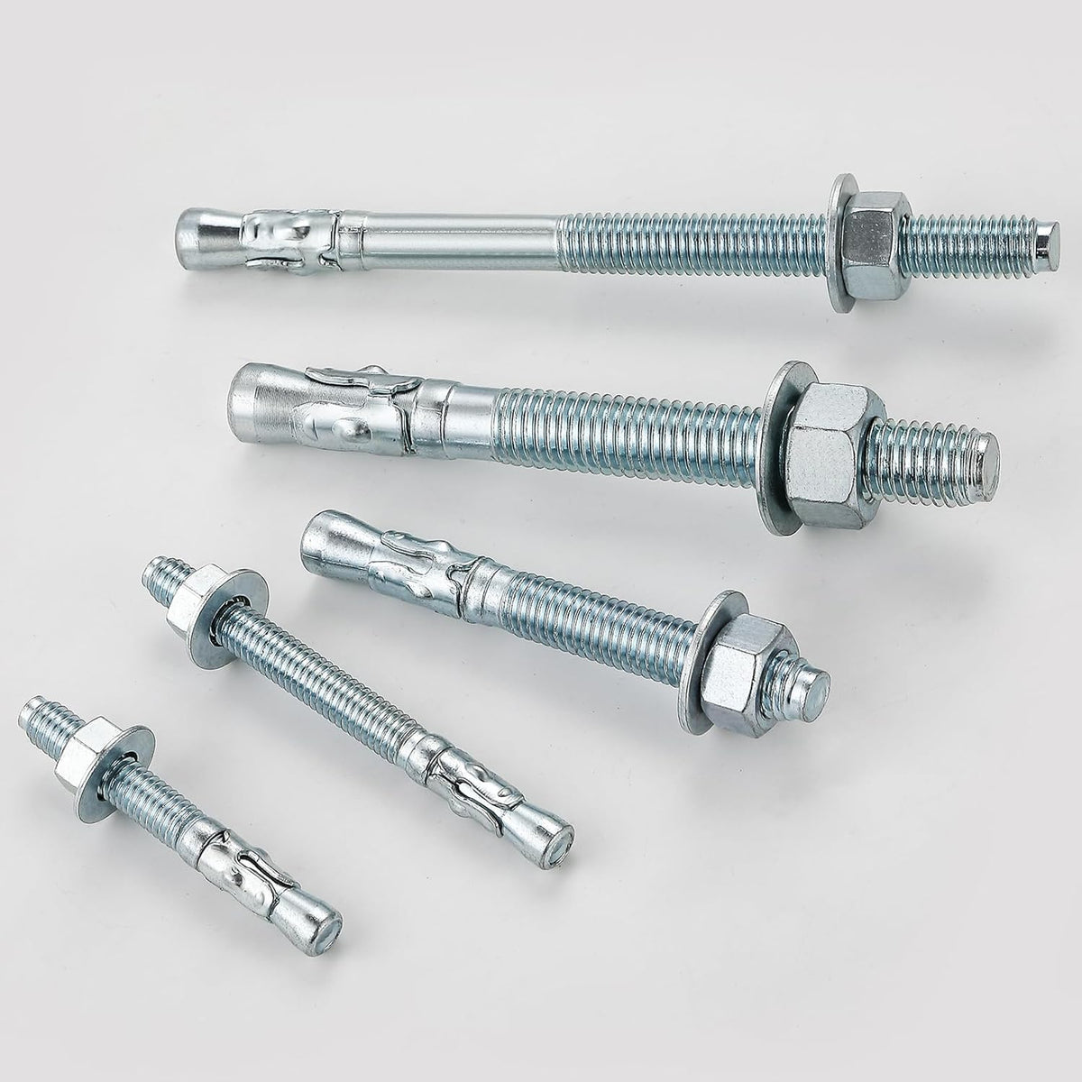 1/2x4-1/4" 50Pcs Inch Standard Fasteners for Heavy-Duty Zinc Wedge Anchors for Cement and Concrete