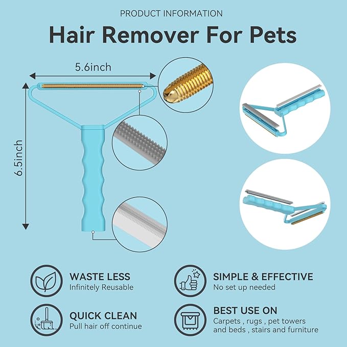 Lint Remover,Pet Hair Remover, Dog Cat Hair Remover,Carpet Rake for Pet Hair Removal,Carpet Rake,Lint Brush,Lint Shaver for Carpets, Car Mat,Couch,Pet Bed,Furniture & Rug(1 PCS)