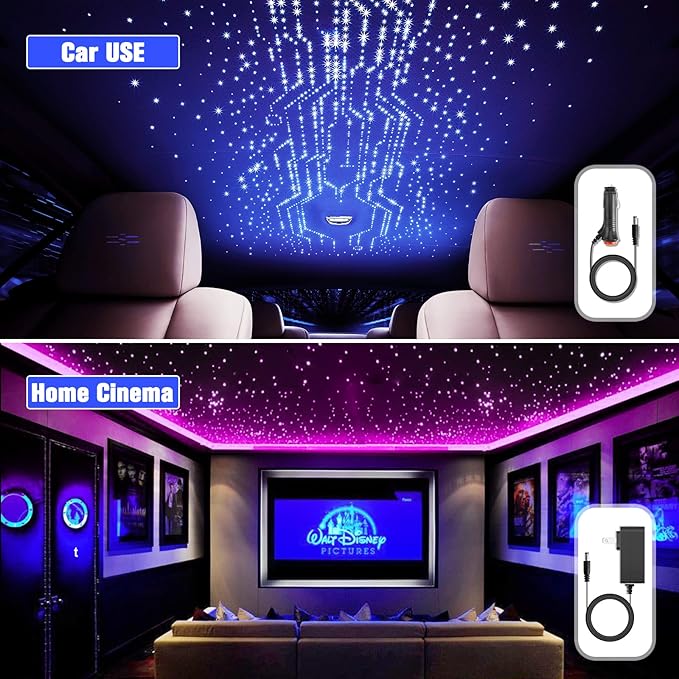 16W Starlight Headliner Kit, Star Lights for Car Roof&Home Decoration, Fiber Cable 260pcs*0.03in*6.5ft RGBW Star Light Headliner with Bluetooth APP/Remote Control/Music Mode