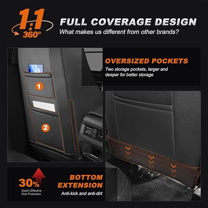 AOMSAZTO Custom Fit Car Seat Covers for Honda CRV: 2023 2024 2025 2026 Full Set Faux Leather Car Seat Cover Waterproof (5 Seats,Black)