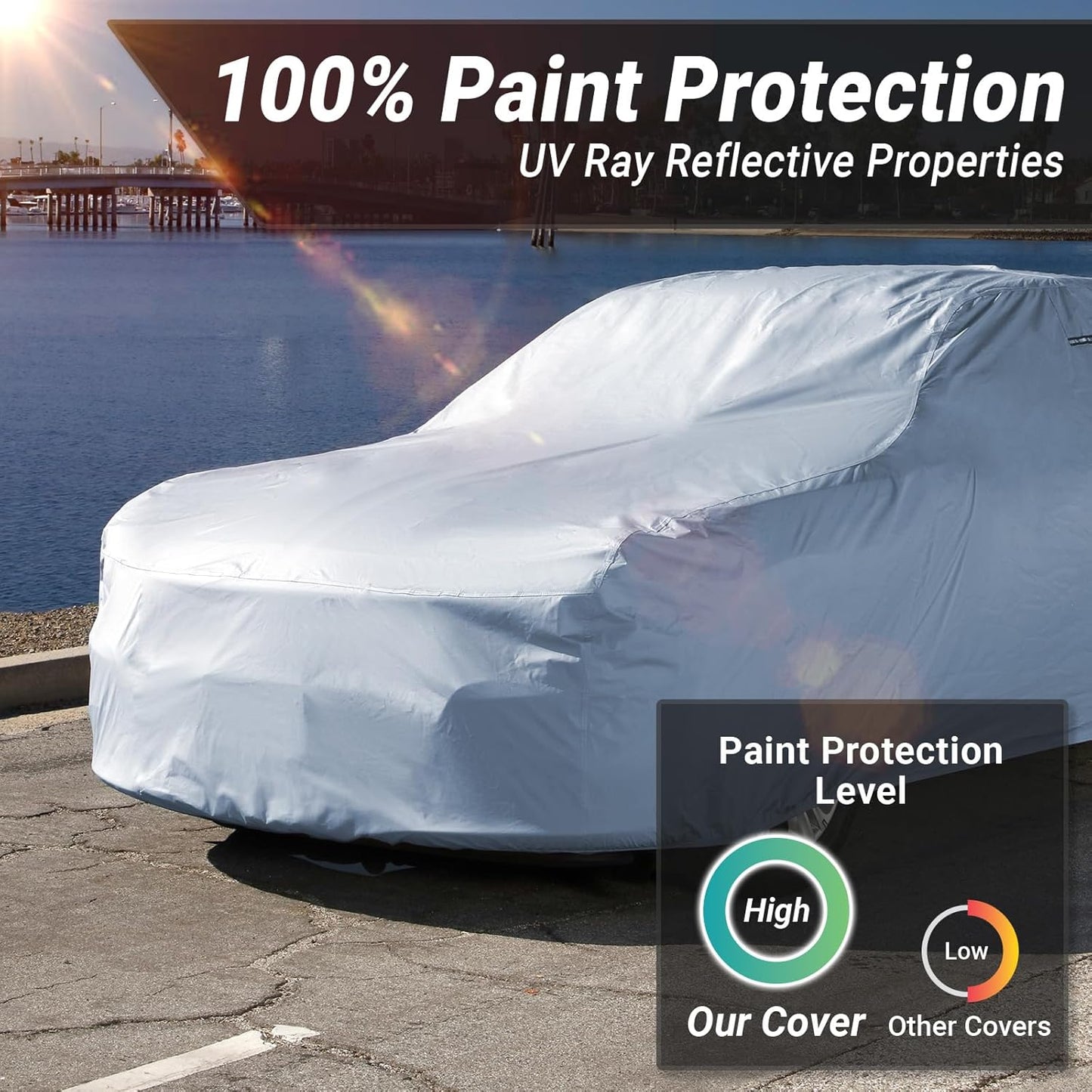 iCarCover Premium Car Cover for 1964-1972 Chevy Malibu Wagon Heavy Duty Waterproof All-Weather Automobiles Custom Fit Indoor Outdoor UV Snow Protection Covers with Straps and Bag