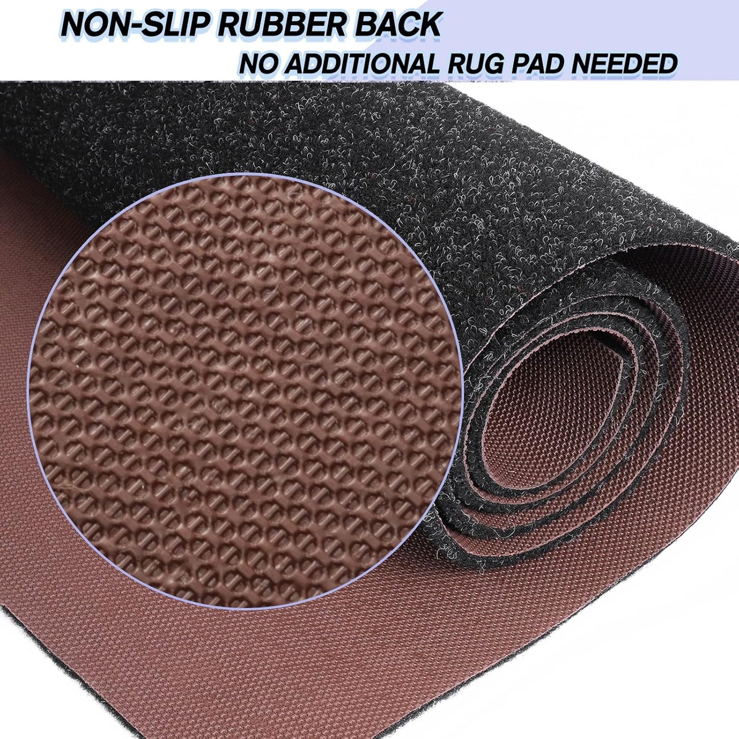 Custom Size Backed Non-Slip Area Rugs Runner, Easy Clean, Waterproof Runner Rugs for Hallway Entryway, Kitchen, Laundry, 4FT x 31FT, Black
