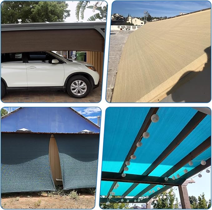 TANG Sun Shade Fabric Roll 8'x63' Shade Cloth for Garden Dark Green HDPE Mesh Shading Pergola Cover Replacement Canopy, 95% Blockage Sunshades for Outdoor Patio Backyard Plant