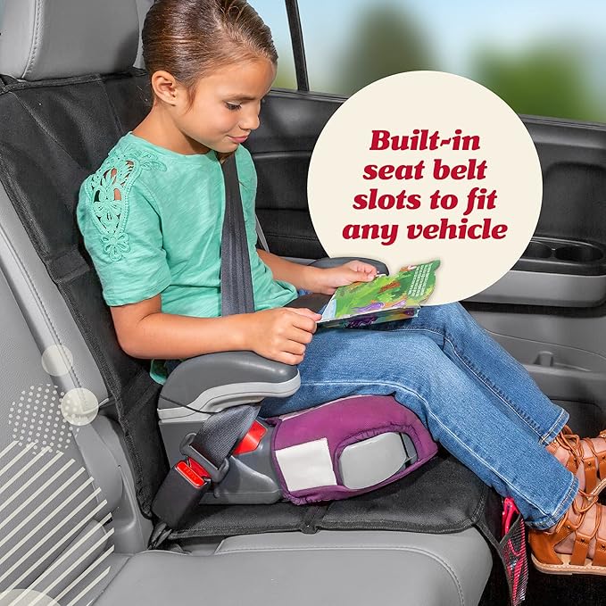 Lusso Gear Car Seat Protector - Waterproof Car Seat Cover - Non-Slip Padding & Mesh Pockets for Baby Travel Gear - Universal SUV & Vehicle Fit - Tan
