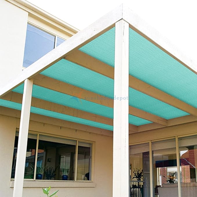 TANG Sun Shade Fabric Roll 8'x33' Shade Cloth for Garden Turquoise Green HDPE Mesh Shading Pergola Cover Replacement Canopy, 95% Blockage Sunshades for Outdoor Patio Backyard Plant