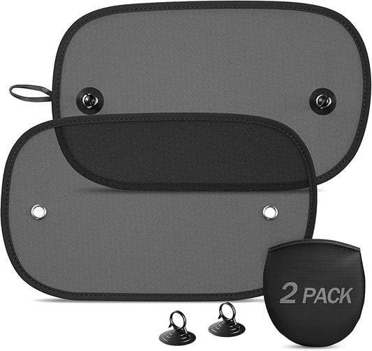 Car Sun Shade, 2 Pack Window Shade for Baby Universal Cling Sunshade for Side Window Sun Glare and UV Protection for Kids/Adults/Pets - 20''x12'' Fits 98% Cars(Suction Cup Stick)