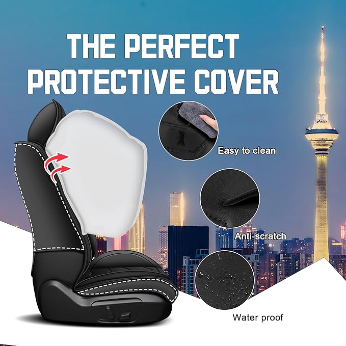 CTDS Car Seat Covers for Chevy Trax 2015-2026, Stylish Sport Seat Cover, Premium Nappa Leather Car Seat Cover. Automobile Seat Covers Sets.(Standard 5 Seats/Pure Black)