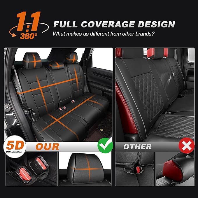 AOMSAZTO Custom Fit Car Seat Covers for Honda CRV: 2023 2024 2025 2026 Full Set Faux Leather Car Seat Cover Waterproof (5 Seats,Black)