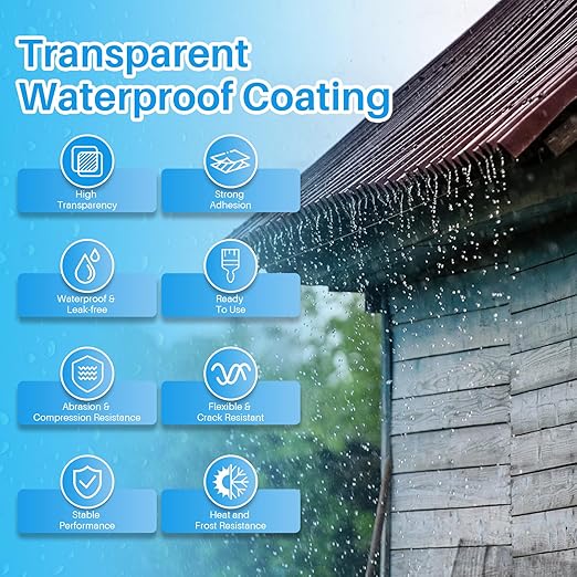 Invisible Waterproof Agent 17.6 Oz, Transparent Waterproof Coating Adhensive Leak Repairing, Water-Based Clear Liquid Water Proof Sealant