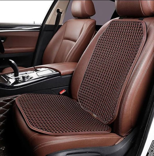 Cooling&Breathable 3D Air Mesh Car Seat Cushion for Summer, Universal Ventilated Comfortable Seat Pad, Suitable for Sedans,Vans,Pickup,Trucks,Suvs (Brown-1PcsBackCushion+1PcsSeatPad)