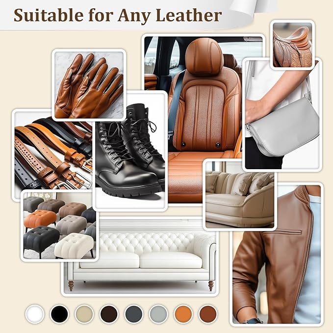 2025 New Advanced Leather Recoloring Balm,Black Leather Repair Kit for Furniture,Leather Dye Filler,Couch Paint and Repair,Leather Color Restorer for Couches,Leather Scratch Remover for Car Interior