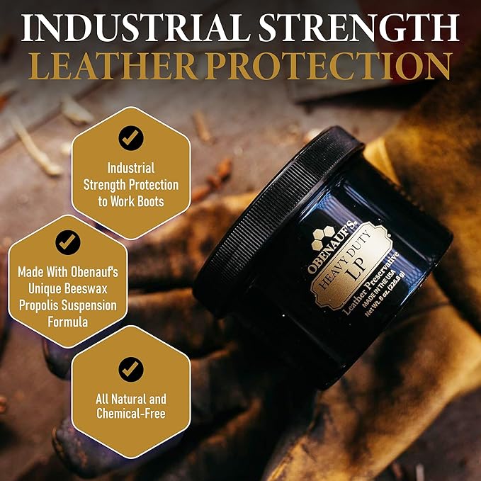Obenauf's Heavy Duty LP Leather Conditioner Natural Oil Beeswax Formula (8oz)