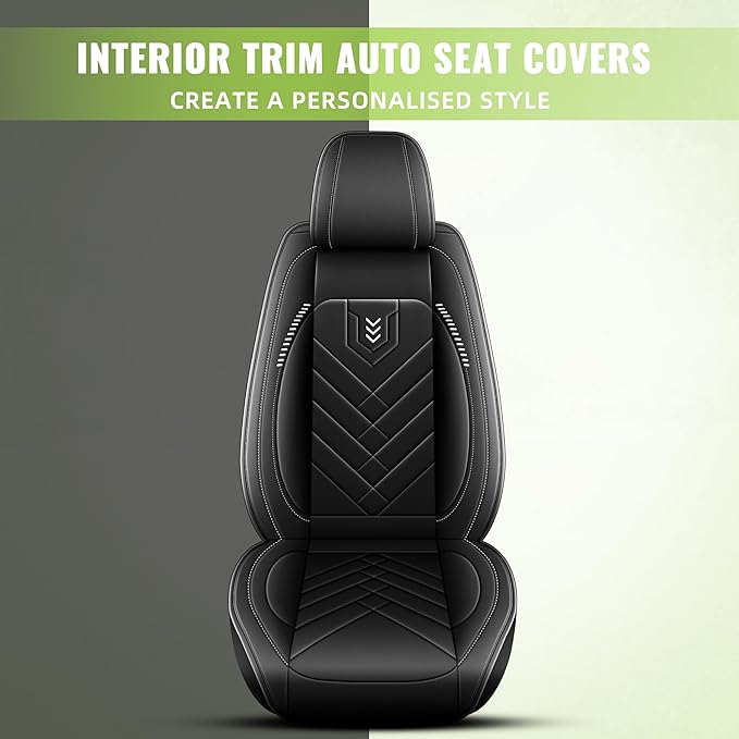 AOMSAZTO Car Seat Covers Fit for Jeep Renegade 2015-2024 2025 Premium Front Seat Covers Waterproof Leather Automotive Seat Covers Compatible with Airbag (2 Seats,Black)