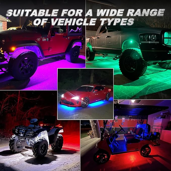 1 Pod RGB Rock Lights Replacement Damaged Pod for Full Angle RGB LED Rock Lights 12v Underglow Light Multicolor Waterproof Neon for Jeep Trucks ATV UTV Golf Cart Offroad Pickup RZR SXS