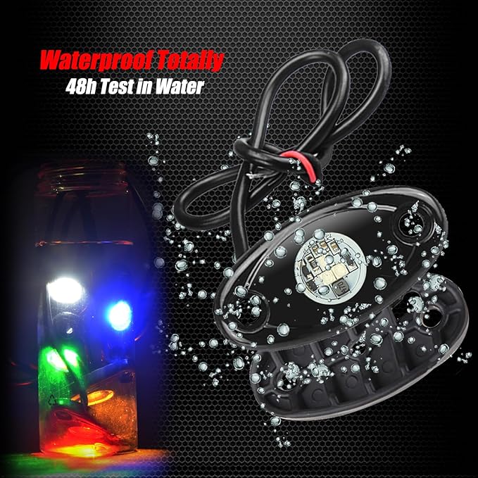 2 Pods LED Rock Lights, Ampper Waterproof LED Neon Underglow Light for Car Truck ATV UTV SUV Offroad Boat Underbody Glow Trail Rig Lamp (Green)