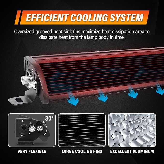 Willpower 44 inch LED Light Bar Single Row White Amber Dual Color 240W Off Road Light Bar Spot Flood Combo LED Work Light Truck UTV 4x4 Cars SUVs ATVs Boats Fog Driving Light with Wiring Harness kit