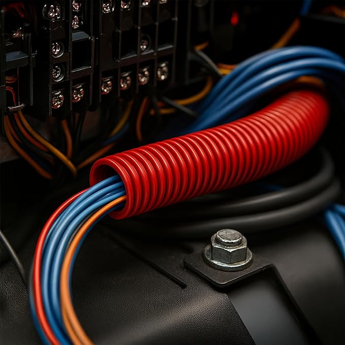 Electriduct Split Wire Loom Tubing Polyethylene Corrugated Flexible Conduit - 3/4" Nominal Size - 50 Feet - Black