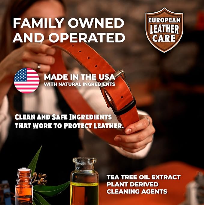 European Leather Care Leather 16 oz Conditioner for Leather Couch, Furniture, Shoe, Leather Jacket, Purse, Boot Cleaner, Leather Conditioner Car Leather Cleaner Leather Repair Restorer All Natural USA