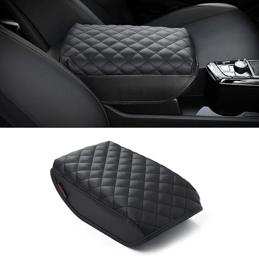 KMMOTORS Compatible with Kia Sportage(NQ5), 2023-2025 Center Console Cover Black, Armrest Cushion, Car Accessories for Sportage NQ5, Vegan Leather, Protect from Scratch, Pet Claws