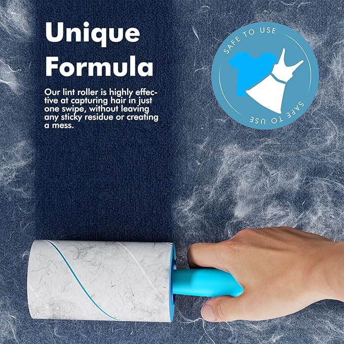 Lint Rollers for Pet Hair Extra Sticky, 600 Sheets Mega Value Set Lint Rollers for Pet Hair Removal, Dog and Cat Lint Remover for Clothes, Furniture, Carpet