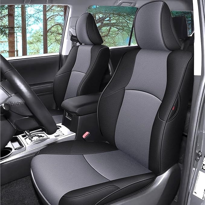 AOMSAZTO Custom Fit Seat Covers for Toyota 4Runner 2011-2024 Full Set Car Seats Cover for 4Runner Accessories Black&Grey(5 Seats Model Only)