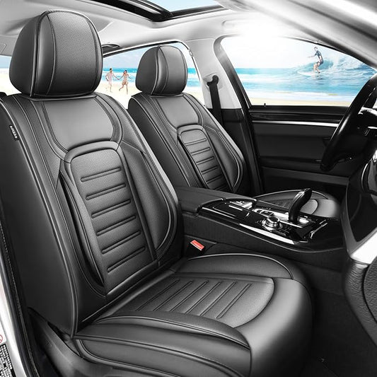 Fit HRV Premium Leather Car Seat Covers Compatible with Honda HRV 2016-2025 2026, Breathable, Wear Resistant, Airbag Compatible, All-Weather Protection & Full Coverage, Full Set Black