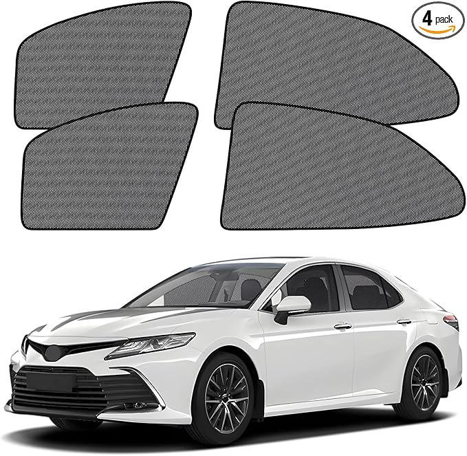 XCBYT Car Window Shades - 4 Pack 2018-2024 Toyota Camry Sunshade Side Window Sun Shade with Breathable Mesh, Insulate Heat and UV Rays, Protect Privacy, Safe Driving for Sleep Camping Breastfeeding