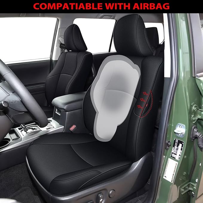 AOMSAZTO Custom Fit Seat Covers for Toyota 4Runner 2011-2024 Full Set Car Seats Cover for 4Runner Accessories Black(5 Seats Model Only)