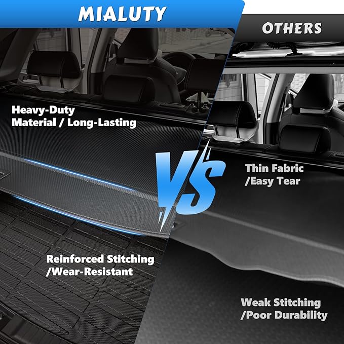 MIALUTY® Cargo Cover for 2021-2026 Nissan Rogue (Not Rogue Select and Sport) Retractable Trunk Cover Rogue Accessories Anti-Peeping Privacy Screen,Trunk Luggage Shield Shade Carbon Fiber Texture