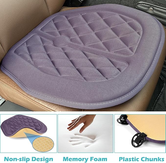 Big Ant Car Seat Cushion, Comfort Memory Foam Driver Seat Cushion Improve Driving View, Sciatica and Lower Back Pain Relief, Seat Cushions for Car Seat Driver, Home Office Chair, Wheelchair - Gray
