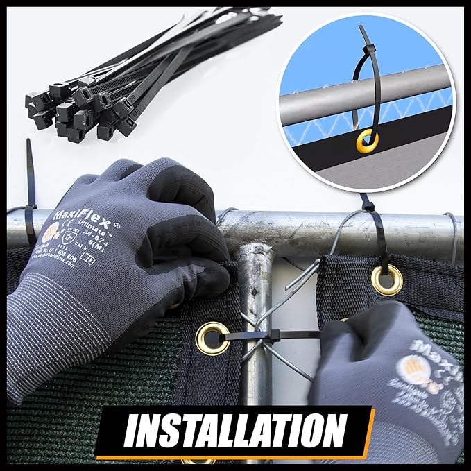 Royal Shade Custom Size 5' x 3' Grey Fence Privacy Screen Windscreen Cover Netting Mesh Fabric Cloth - Cable Zip Ties Included (We Make Custom Size)