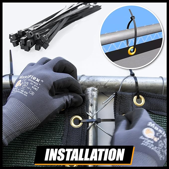 Royal Shade Custom Size 6' x 6' Brown Fence Privacy Screen Windscreen Cover Netting Mesh Fabric Cloth - Cable Zip Ties Included (We Make Custom Size)