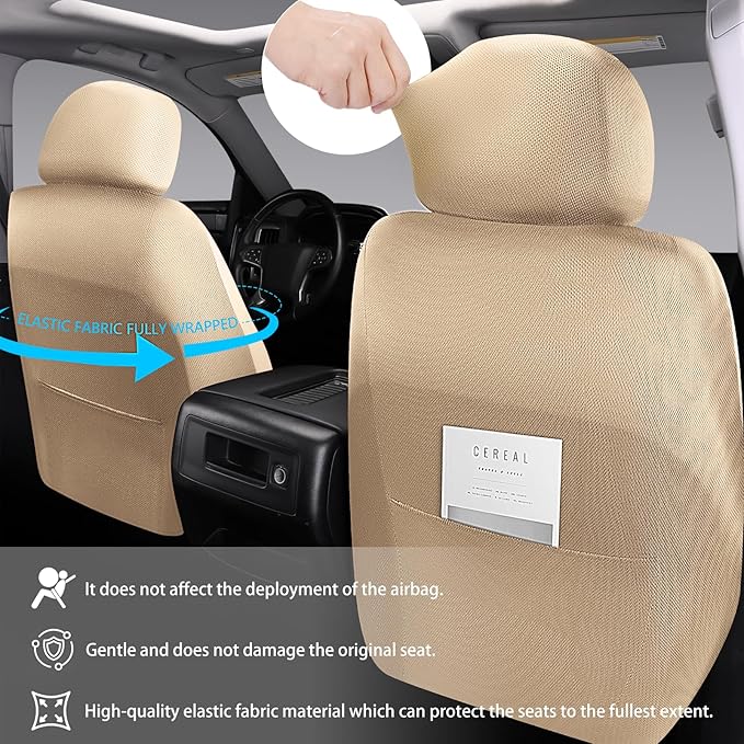 Full Coverage Leather Car Seat Covers Front Pair,Waterproof Seat Covers for Cars,SUVs Trucks, Car Seat Cushion,Car Seat Protector with 2 Seats