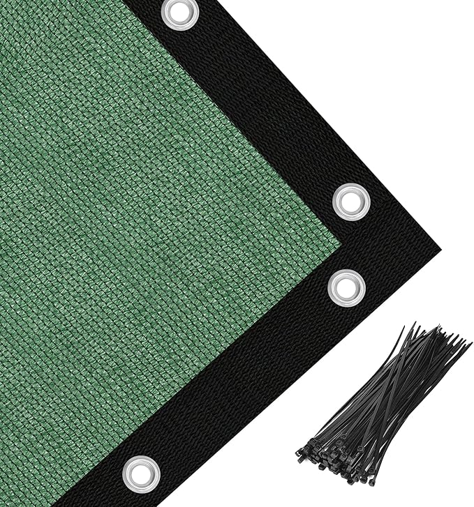Amagenix 90% Pergola Shade Cover 4' X 7' Sun Shade Cloth with Grommets for Outdoor Garden Patio Porch, Commercial Grade 200 GSM - Cable Zip Ties Included (We Customized) GN108, Green