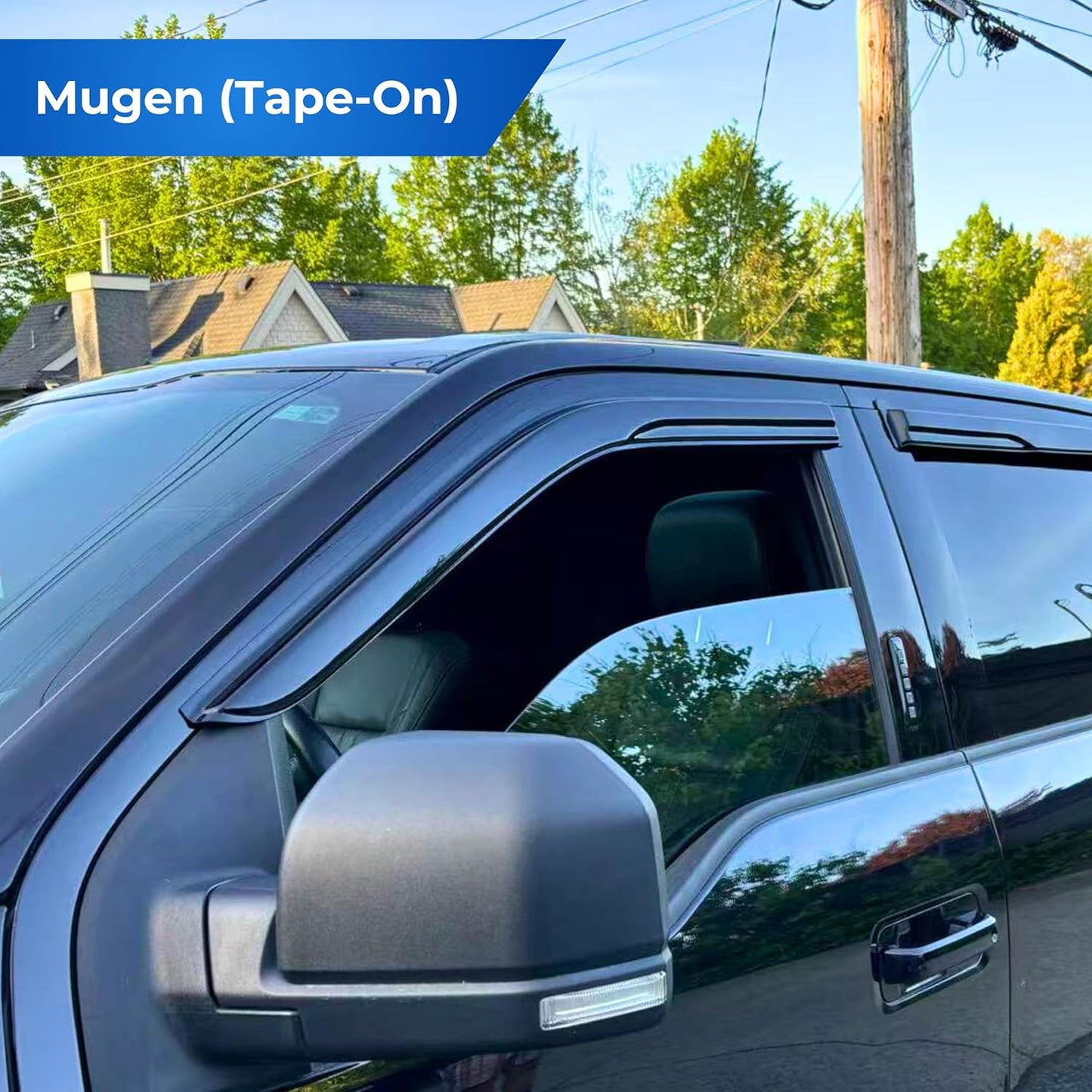 KPY Window Visor Compatible with Audi A3 Hatchback 2003-2013, 4PC Rain Guard Side Window Vent Deflectors Tape-On Mugen Style, 2003 2004 2005 2006 2007 2008 2009 2010 2011 2012 2013