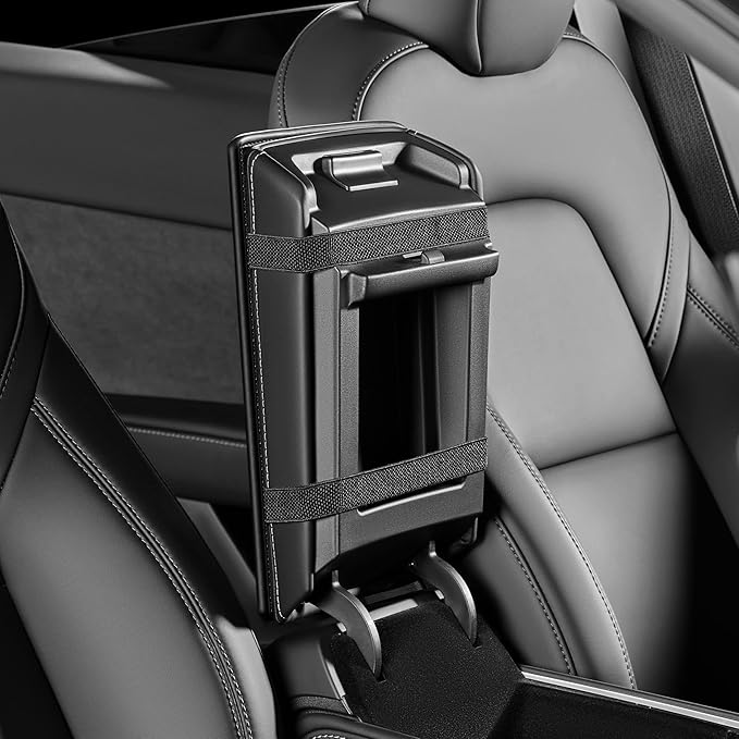 Car Armrest Covers, Vehicle Center Console Cover, Middle Storage Organizer Pads, Dog & Cat Paws Protetor, Nappa Leather, Waterproof, Anti-Slip, Auto Interior Accessories, Black, Size S